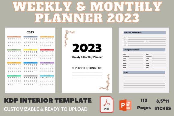 Download 2023 Weekly/Monthly Planner and Calendar - Premium Bundle