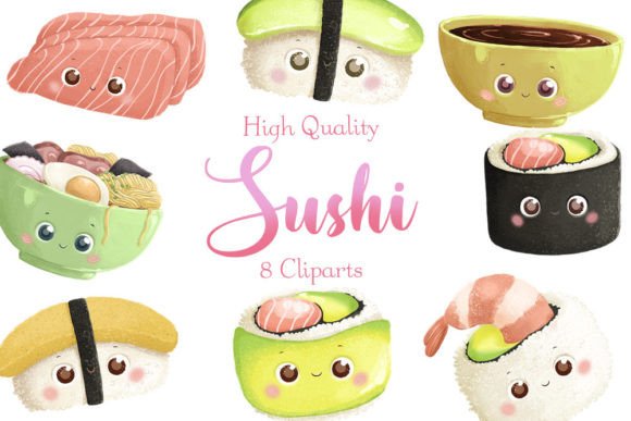 Download Cute Sushi High Quality Clipart Kawaii - High quality Collection